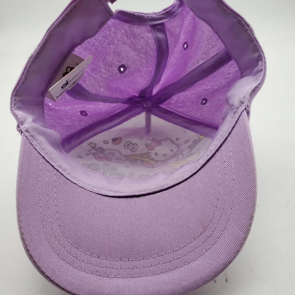 Sanrio Hello Kitty Hat Cap Strap Back Youth Purple Rainbow Graphic Girls